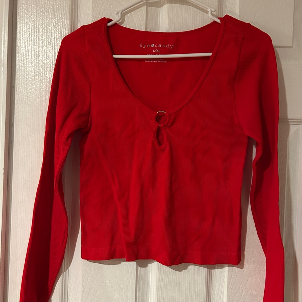 Eye Candy Vivid Red Long Sleeve Top L/XL